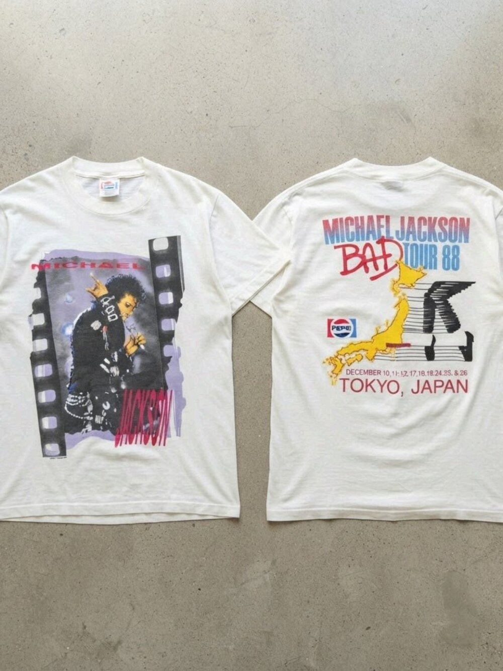 Michael Jackson 1988 Bad Tour Tokyo Japan White T-Shirt S-4XL